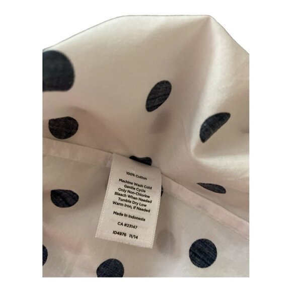 Talbots shirt, button down, all cotton, size Large.  White with blue polka dots. - Picture 4 of 5